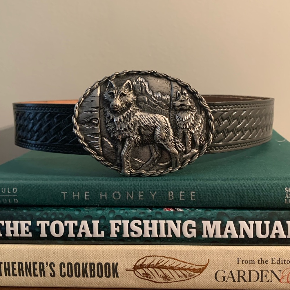 Vintage Wolf Pack Pewter Belt